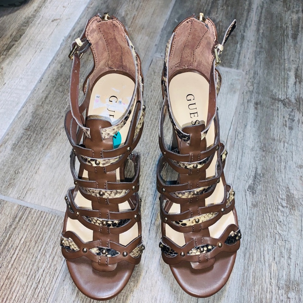 Guess leopard wedges